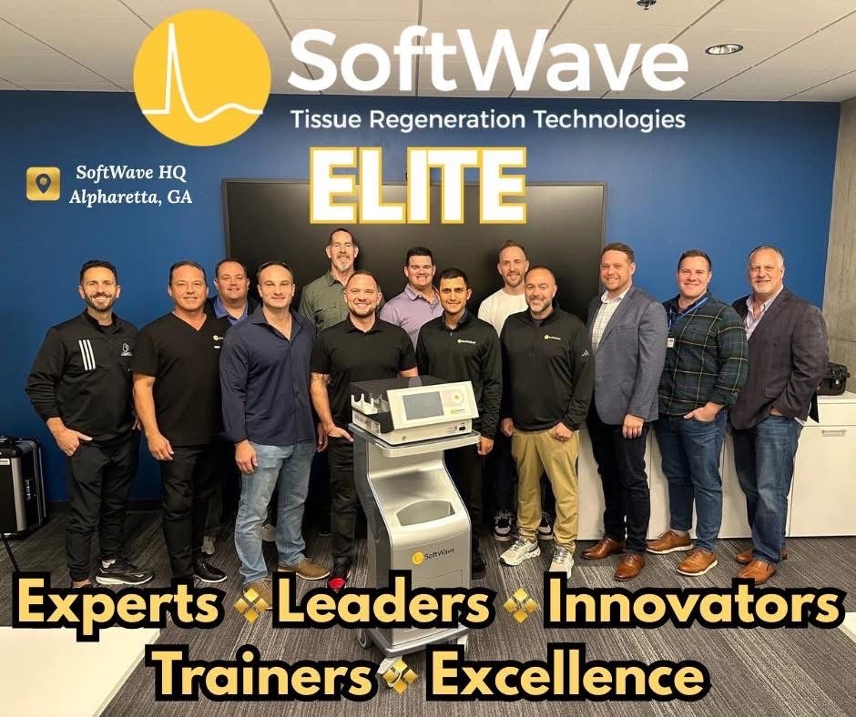 Dr. Tim DelMedico with the SoftWave Elite group at SoftWave headquarters in Alpharetta, Georgia